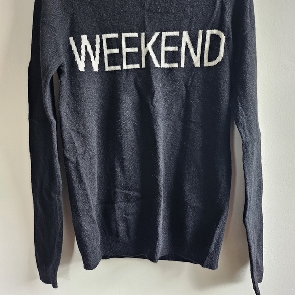 New Philosophy Weekend 100% Cashmere Black/White Pullover Sweater NWT XS - Picture 9 of 13